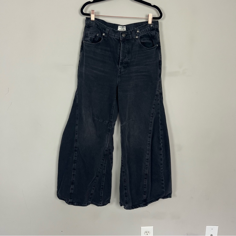 FREE PEOPLE WE THE FREE EDEN HIGH SLOUCHY FLARE JEANS IN BLACK SIZE 28 SHORT - Picture 9 of 16